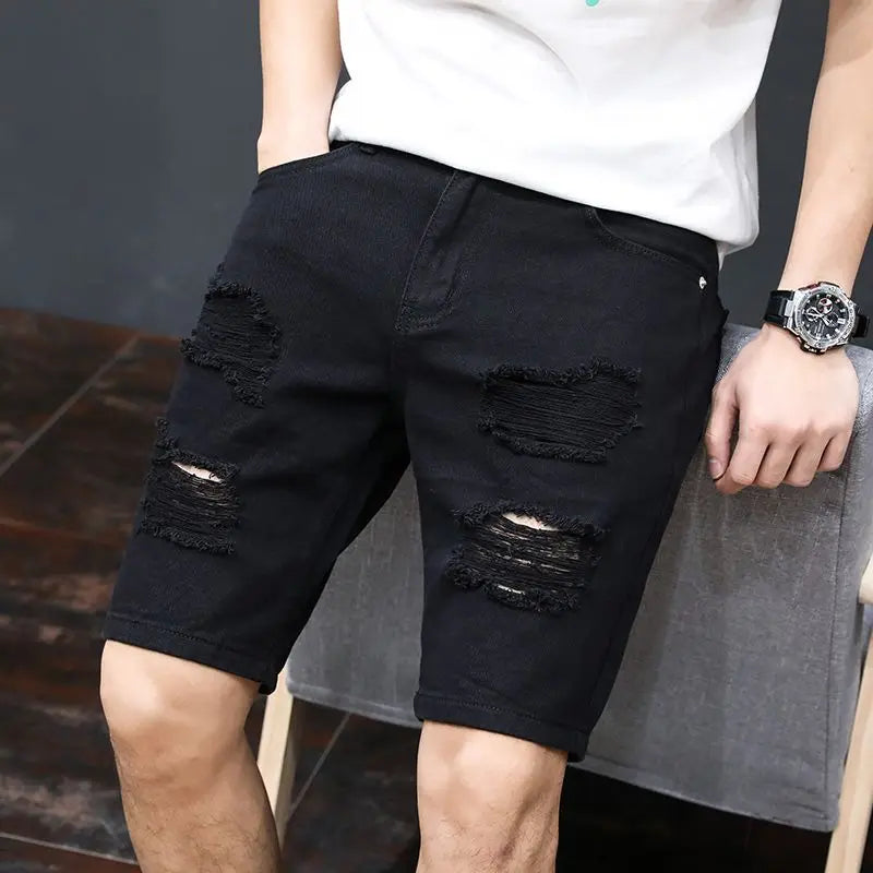 NOVA | Casual Ripped Denim Shorts – Loose Fit