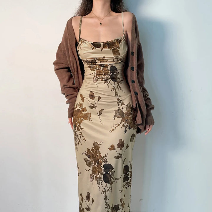 NOVA | Feminine Floral Print Long Dress