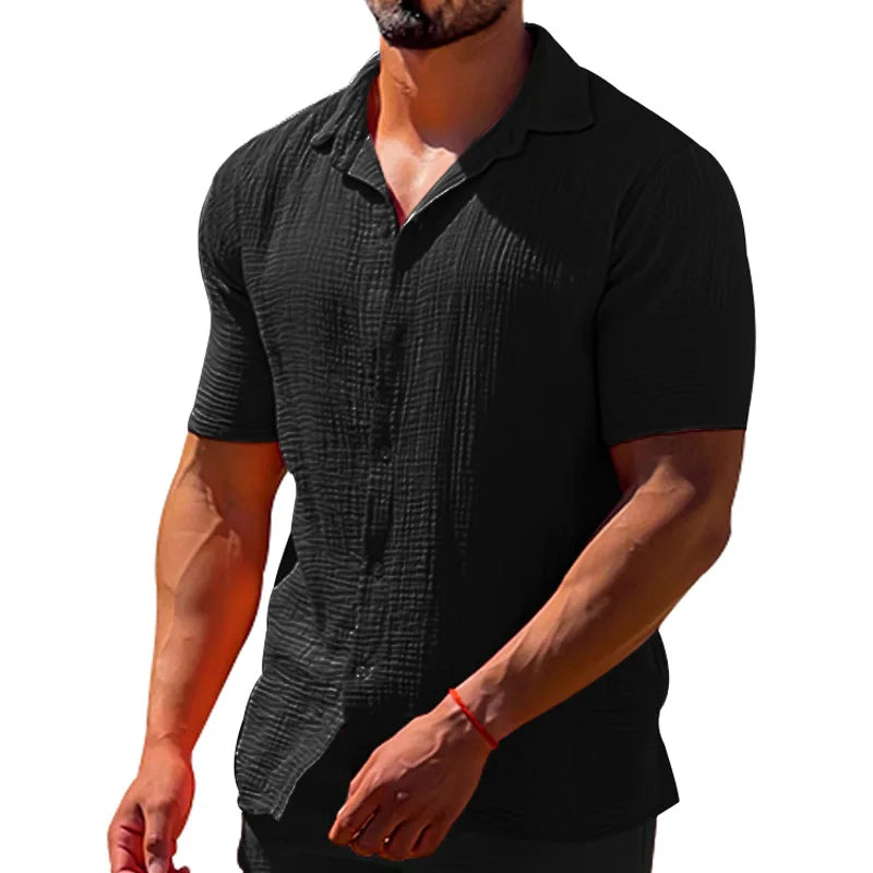 NOVA | Lightweight Men’s Linen Shirt – Short Sleeve