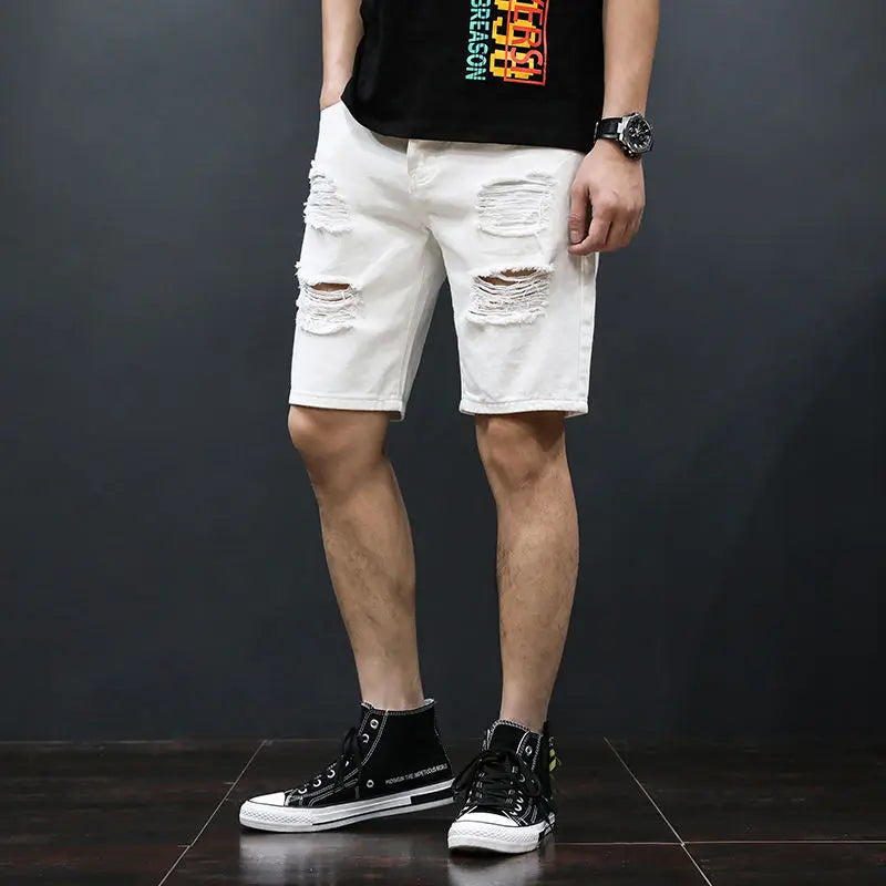 NOVA | Men's Distressed Loose Fit Denim Shorts