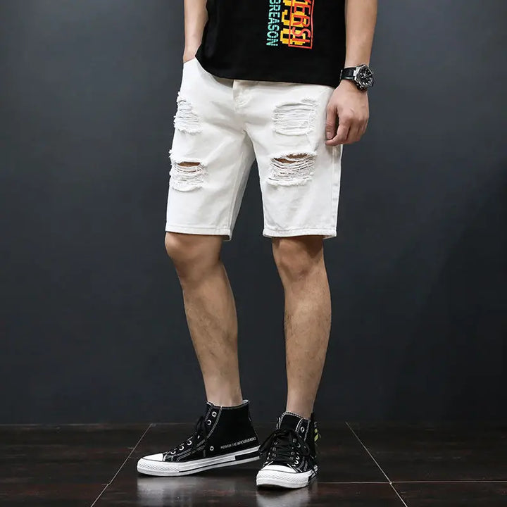 NOVA | Men's Distressed Loose Fit Denim Shorts