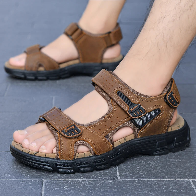 NOVA | Men’s Genuine Leather Walking Sandals – All-Day Comfort