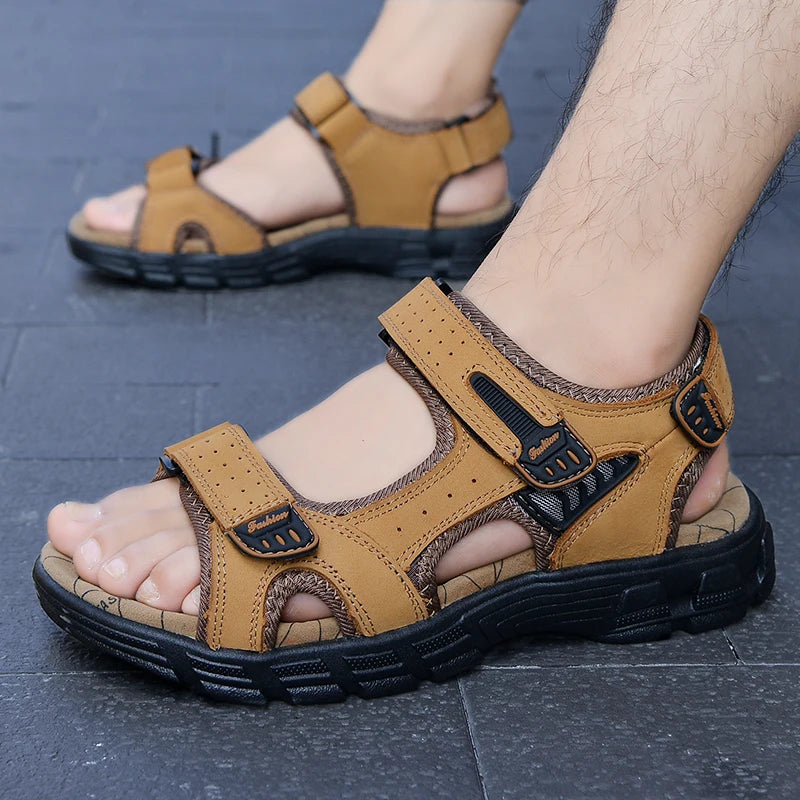NOVA | Outdoor Men’s Leather Sandals – Anti-Slip Sole