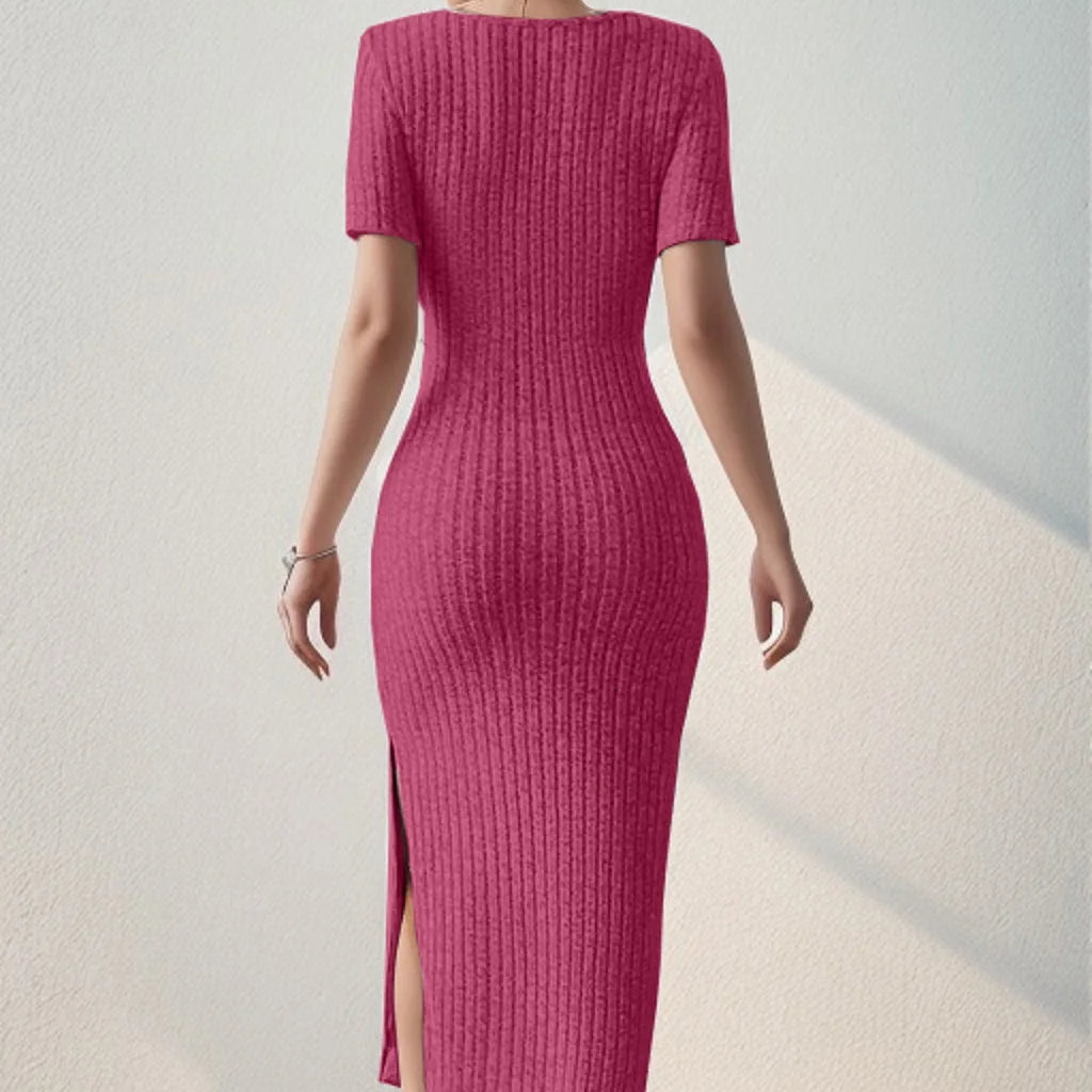 NOVA | Soft & Comfortable Ribbed Knit Dress