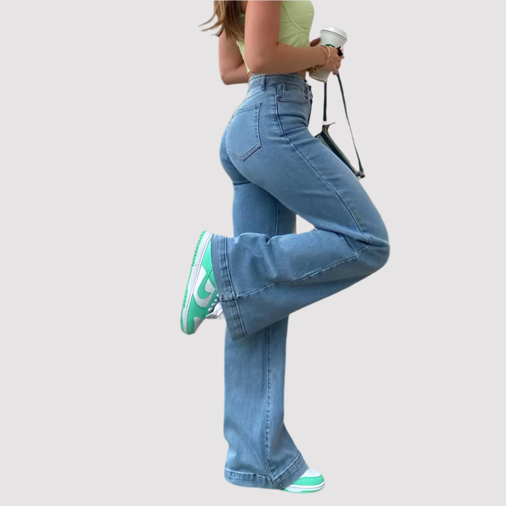 NOVA | Women's Waist Wide-Leg Denim Jeans