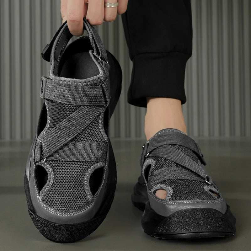 NOVA | Men’s Canvas Ankle-Wrap Sandals