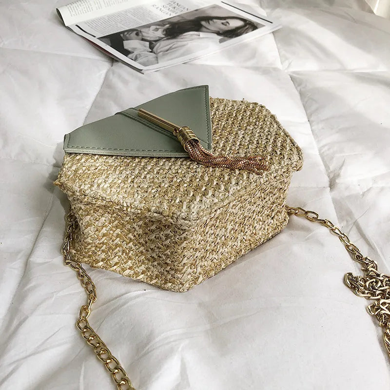 NOVA | Women's Handwoven Straw Flap Bag