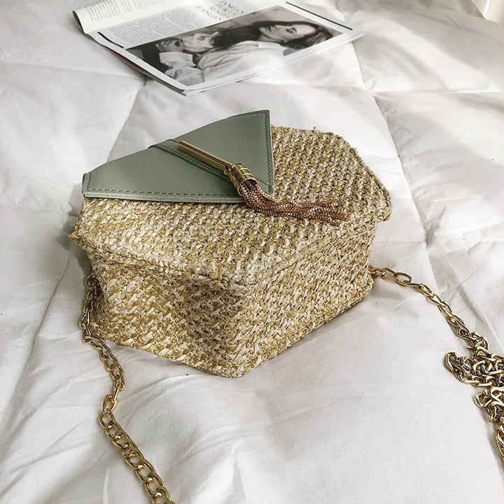 NOVA | Women's Handwoven Straw Flap Bag