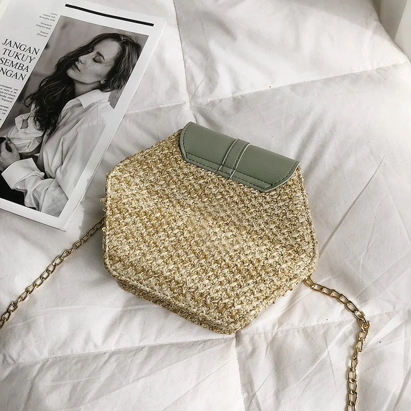 NOVA | Women's Handwoven Straw Flap Bag