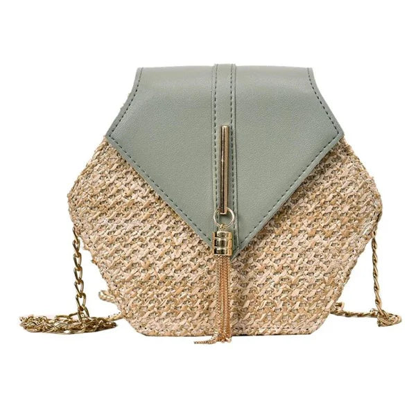 NOVA | Women's Handwoven Straw Flap Bag