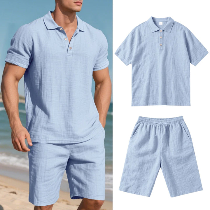 NOVA | Breathable Cotton-Linen T-Shirt and Shorts Set

