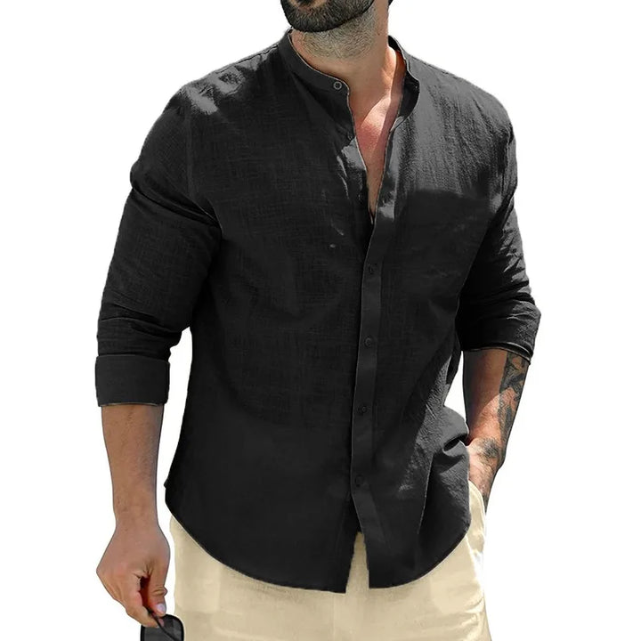 NOVA | Breathable Cotton Shirt with Stand Collar
