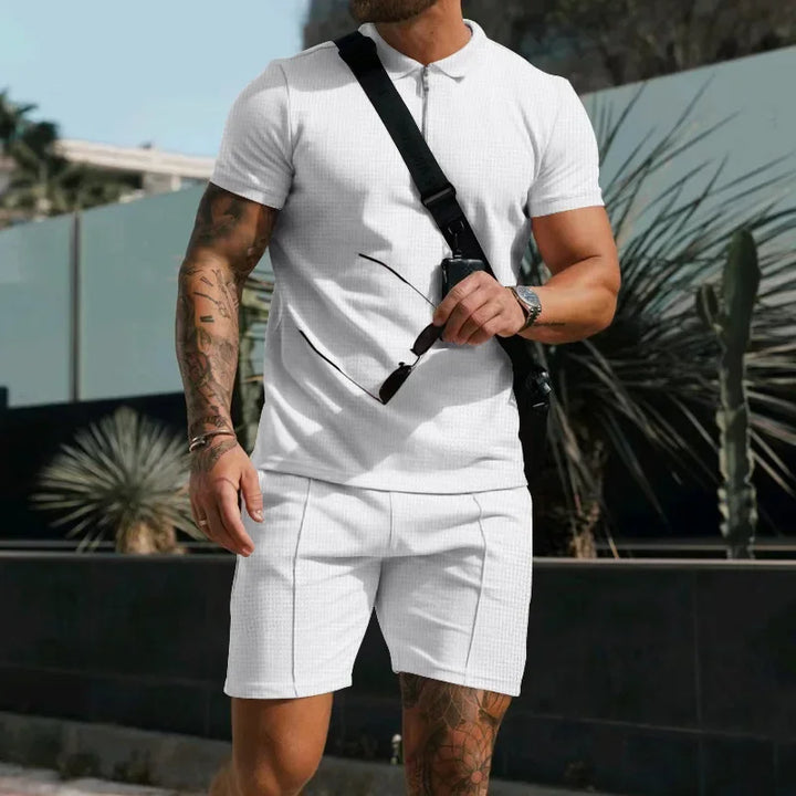 NOVA | Breathable Waffle Knit Polo Set for Men

