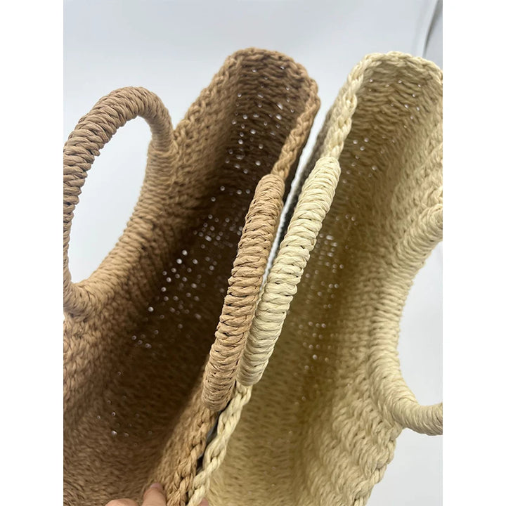 NOVA | Chic Half-Moon Straw Tote – Lightweight Summer Purse

