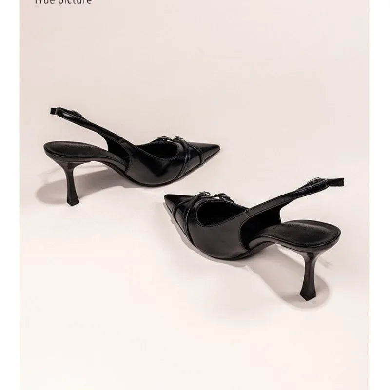 NOVA | Classic black heels with slingback strap for women

