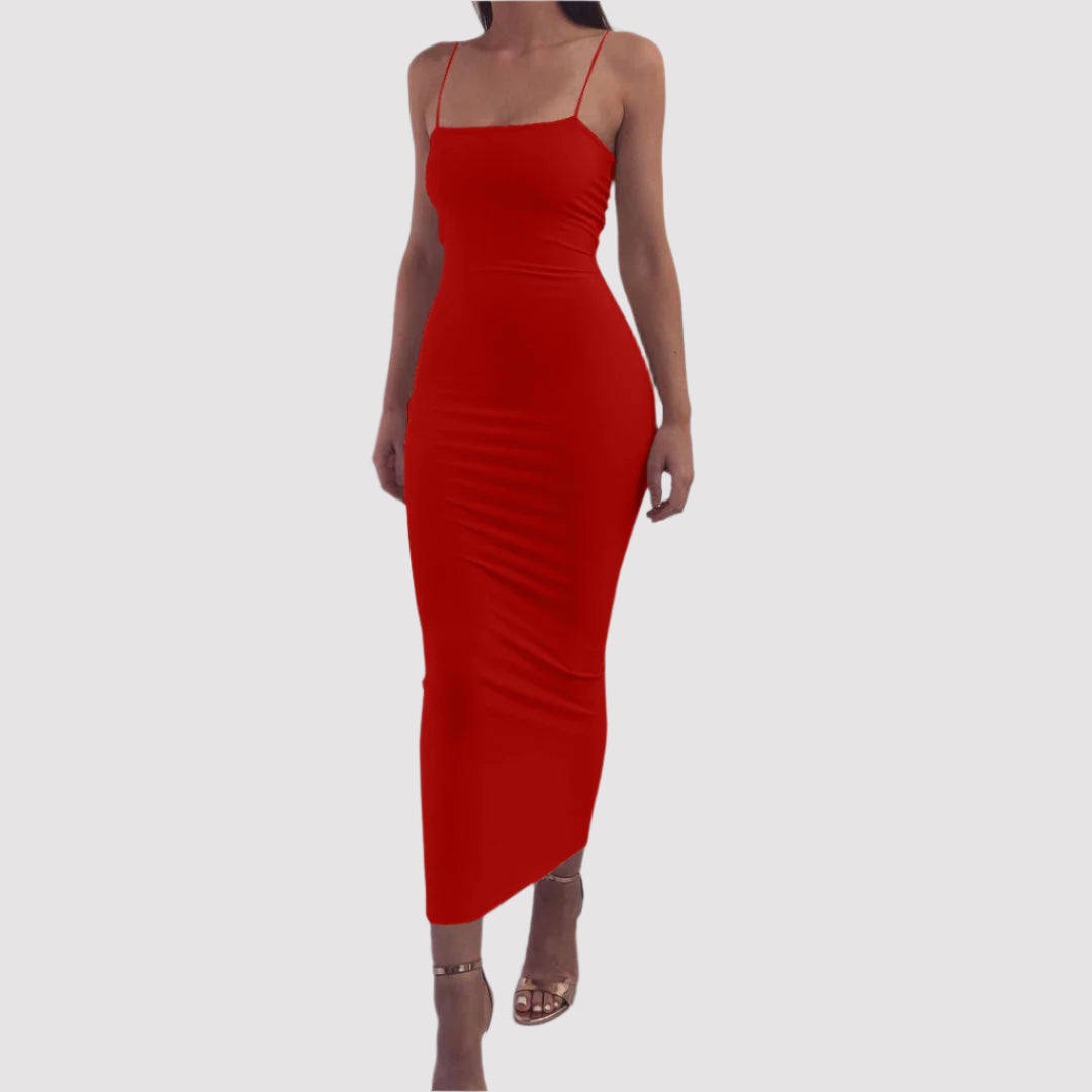 NOVA | Elegant Backless Midi Dress for Women

