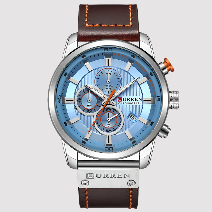 NOVA | Elegant Chronograph Watch for Men with Leather Strap

