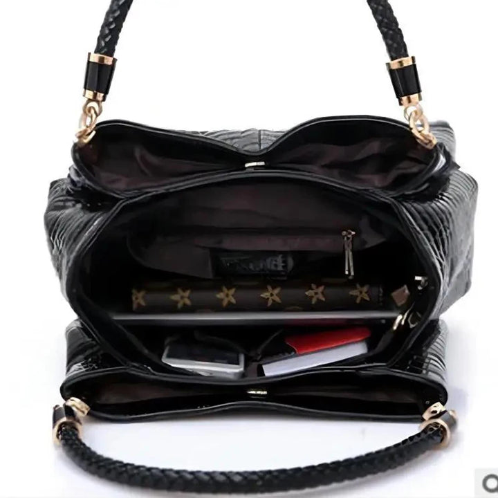 NOVA | Elegant Faux Snakeskin Bucket Handbag
