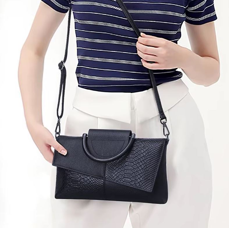 NOVA | Elegant Textured PU Leather Flap Bag
