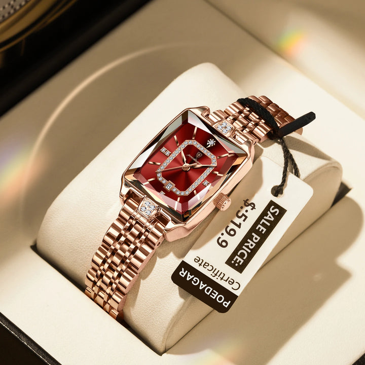 NOVA | Elegant Women's Rectangular Face Steel Watch

