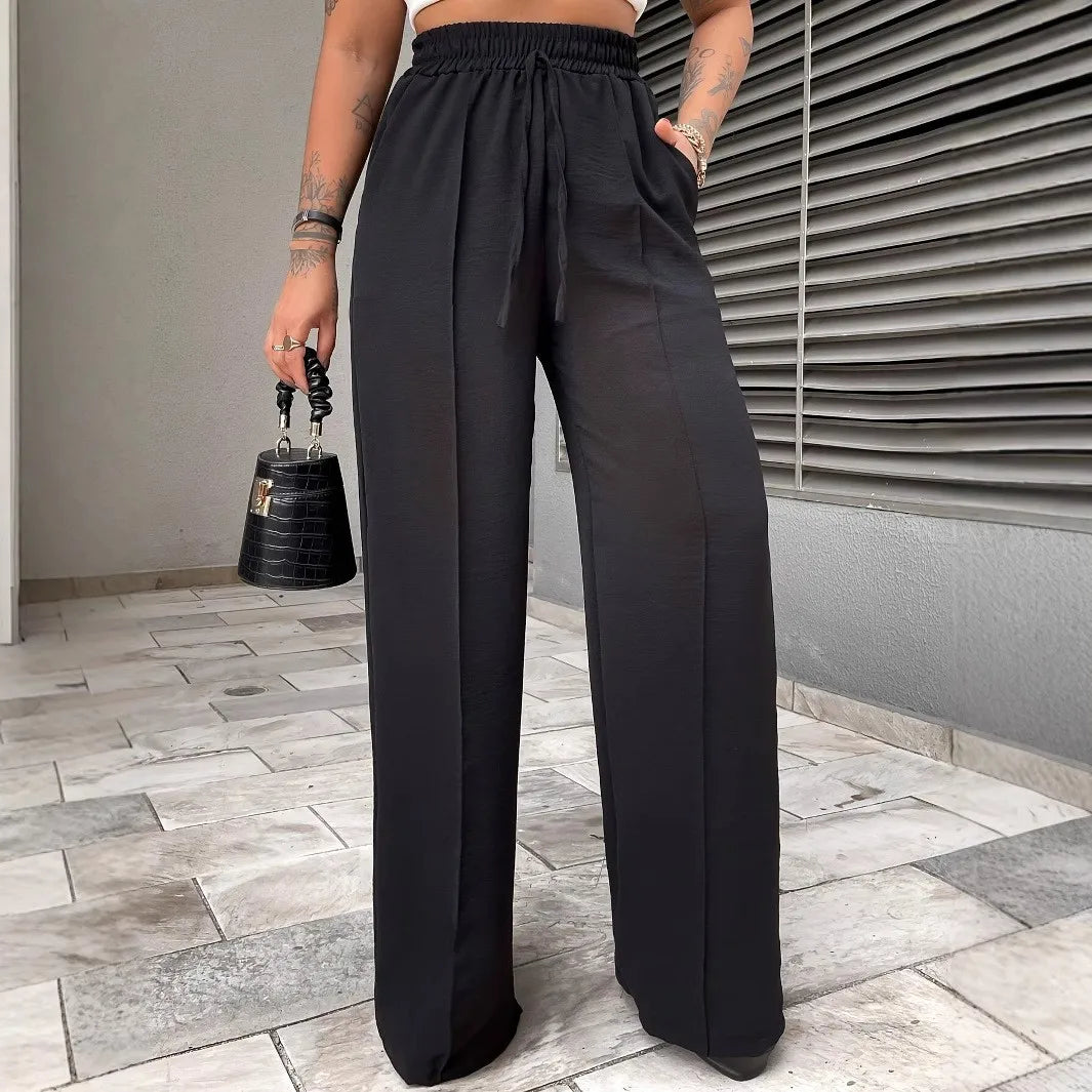 NOVA High Waist Trousers for Women – Wide-Leg Style

