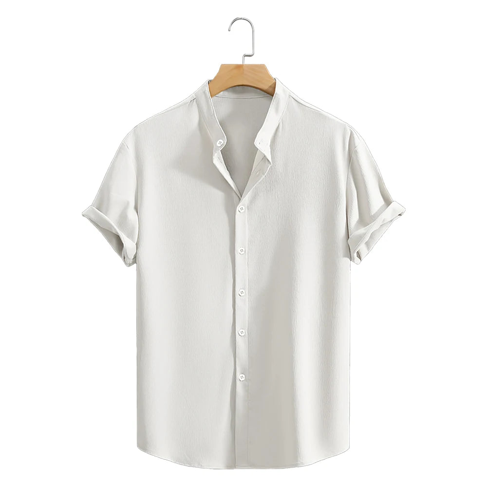 NOVA Lightweight Stand Collar Shirt for Men – Short Sleeves

