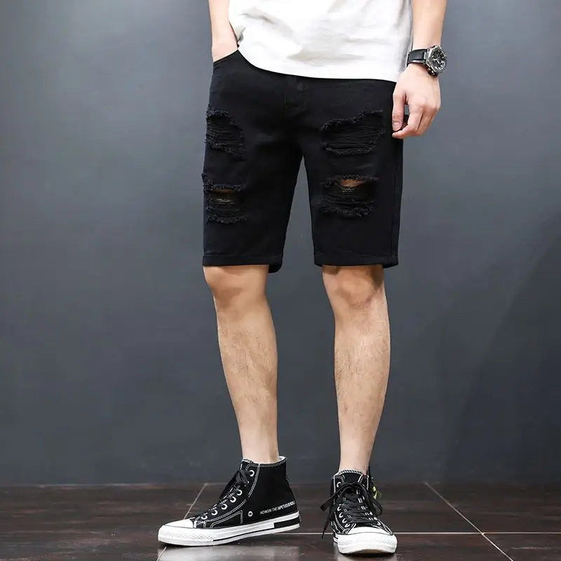 NOVA | Loose Fit Ripped Denim Shorts for Men


