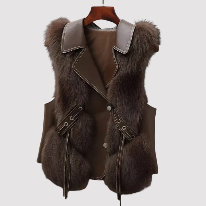 NOVA | Luxe Women's Faux Fur-Trimmed Winter Vest
