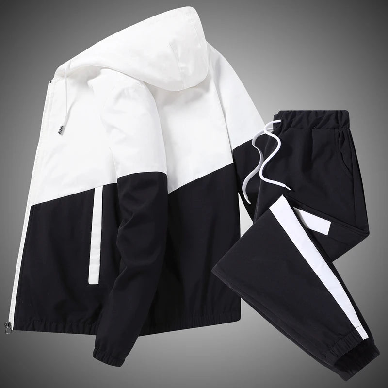 NOVA | Men's Athletic Patchwork Tracksuit – Comfortable & Trendy

