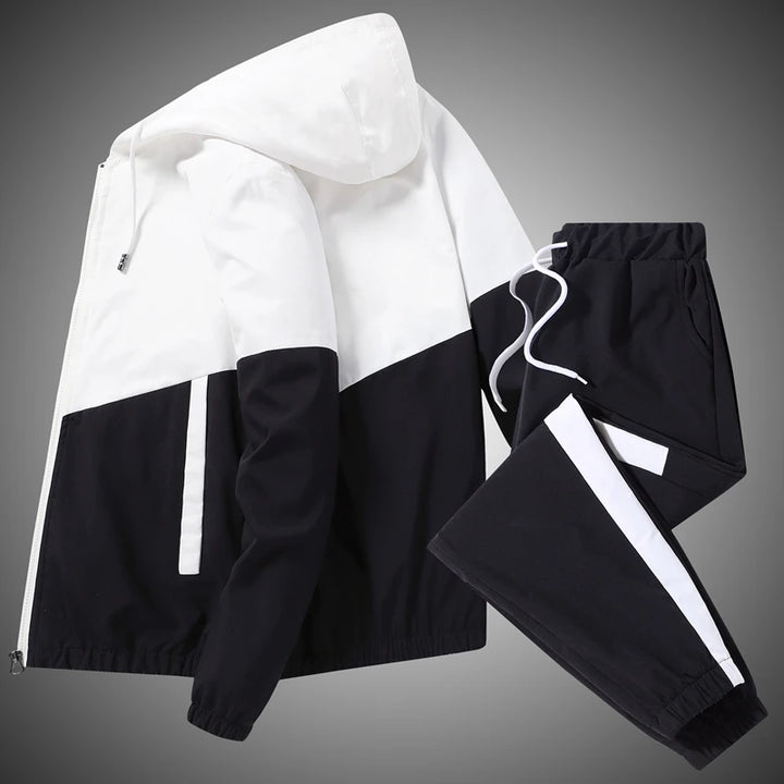 NOVA | Men's Athletic Patchwork Tracksuit – Comfortable & Trendy

