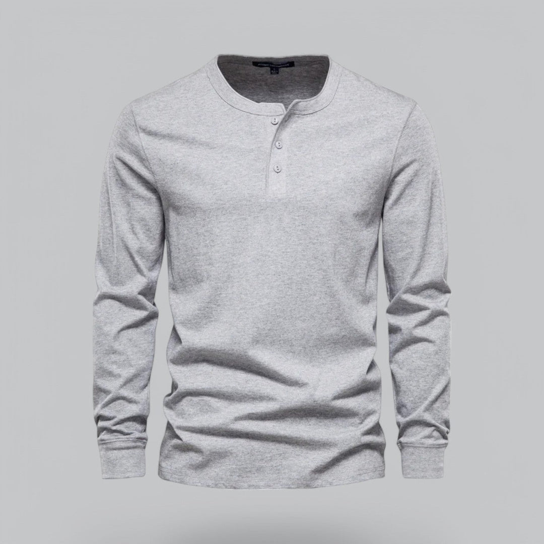 NOVA | Men's Buttoned Henley Shirt – Relaxed Fit


