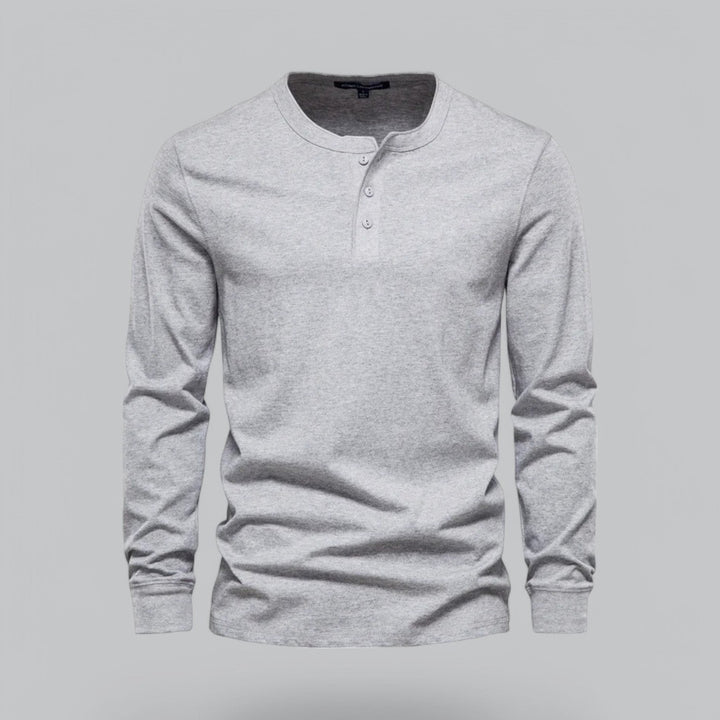 NOVA | Men's Buttoned Henley Shirt – Relaxed Fit

