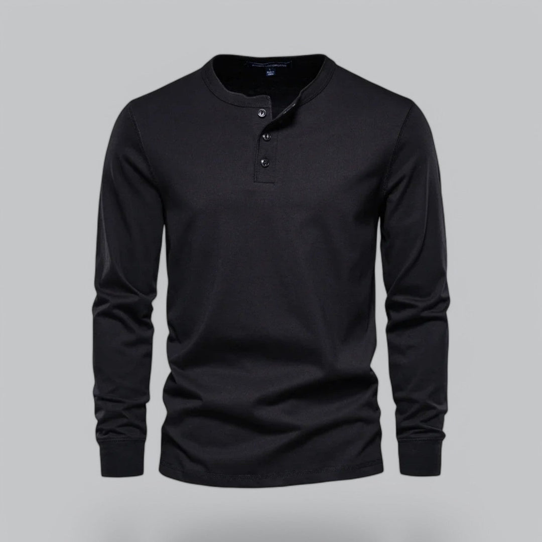 NOVA | Men's Casual Henley Shirt with Long Sleeves

