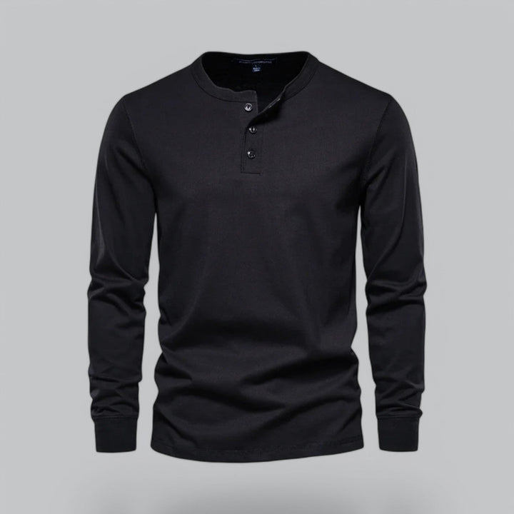 NOVA | Men's Casual Henley Shirt with Long Sleeves

