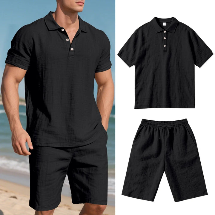 NOVA | Men's Casual Summer Cotton and Linen Set

