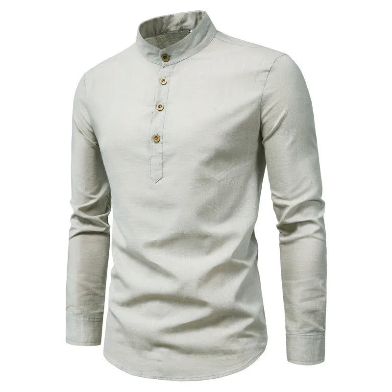 NOVA | Men's Classic Mandarin Collar Shirt
