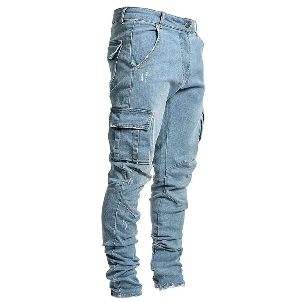 NOVA | Men's Classic Slim-Fit Cargo Jeans for All-Day Comfort

