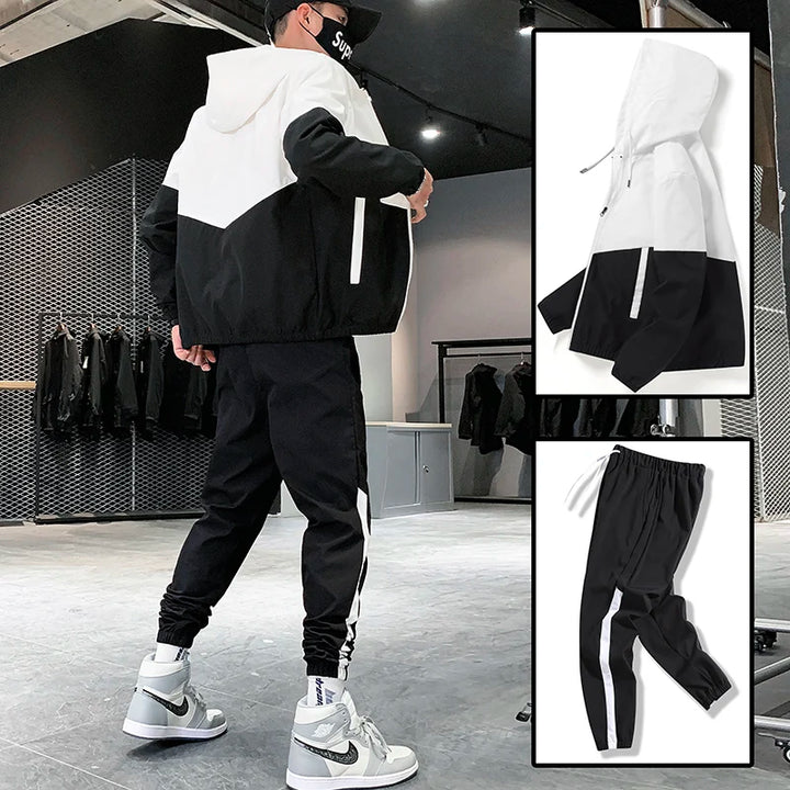 NOVA | Men's Fashionable Patchwork Tracksuit – Modern Look

