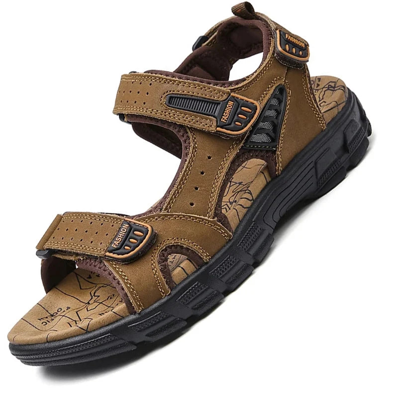 NOVA | Men’s Genuine Leather Summer Sandals – Comfortable & Durable

