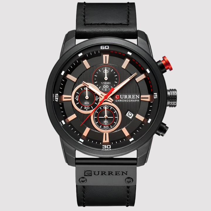 NOVA | Men's Leather Chronograph Quartz Wristwatch

