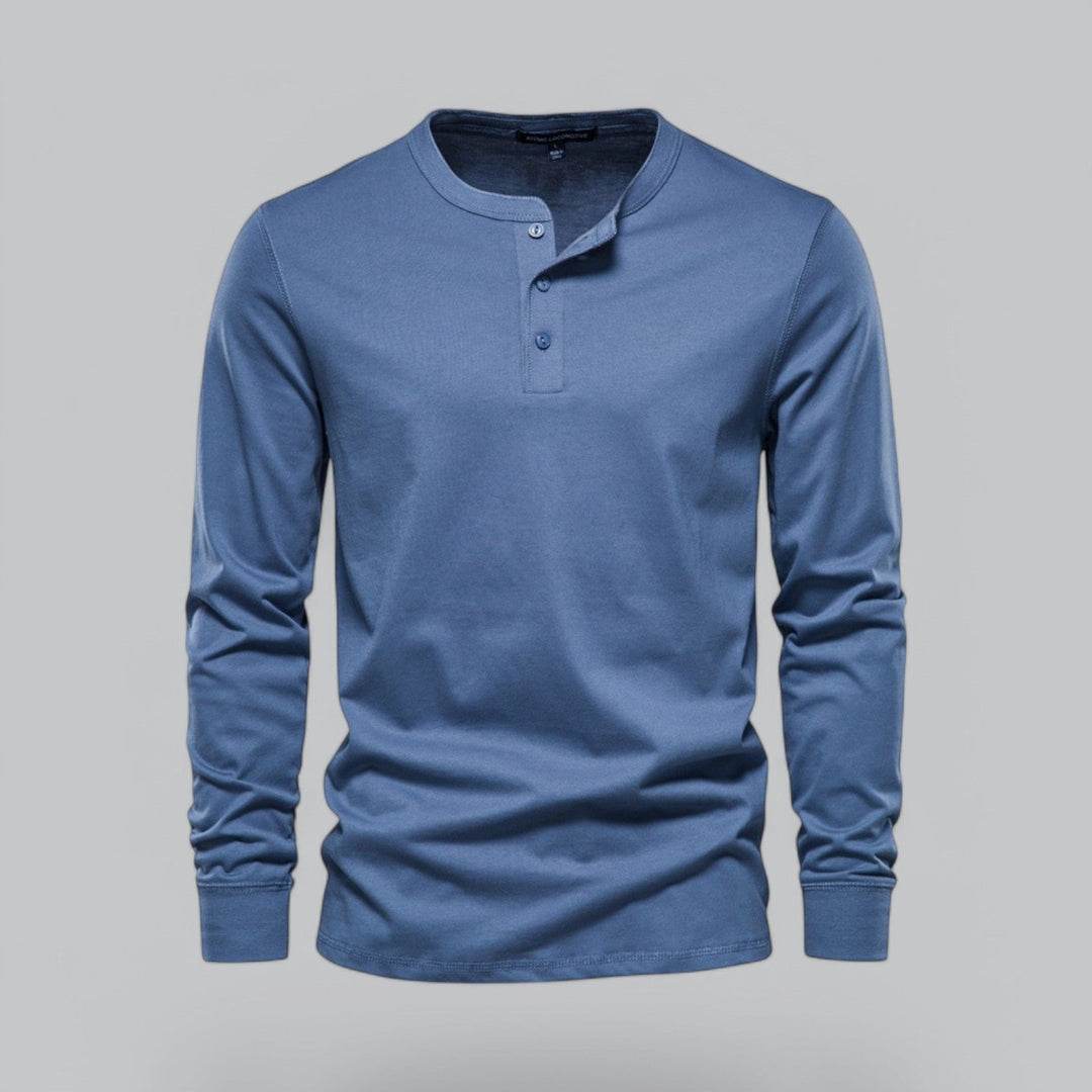 NOVA | Men's Long Sleeve Henley Shirt – Classic & Stylish

