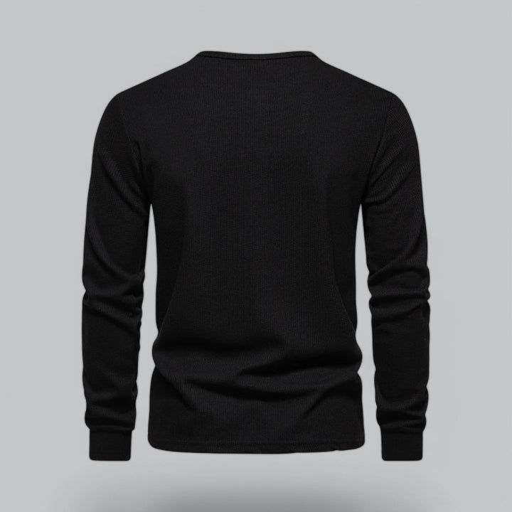 NOVA | Men's Long Sleeve Waffle Henley for Everyday Wear

