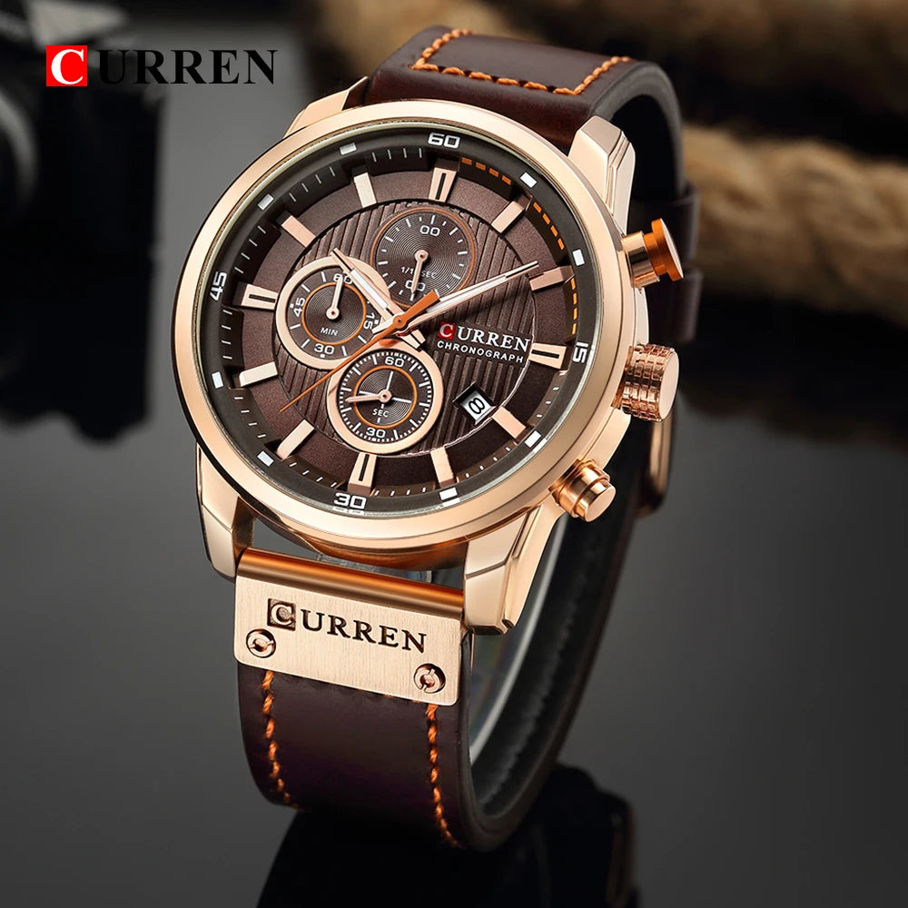 NOVA | Men's Luxury Leather Strap Chronograph Watch

