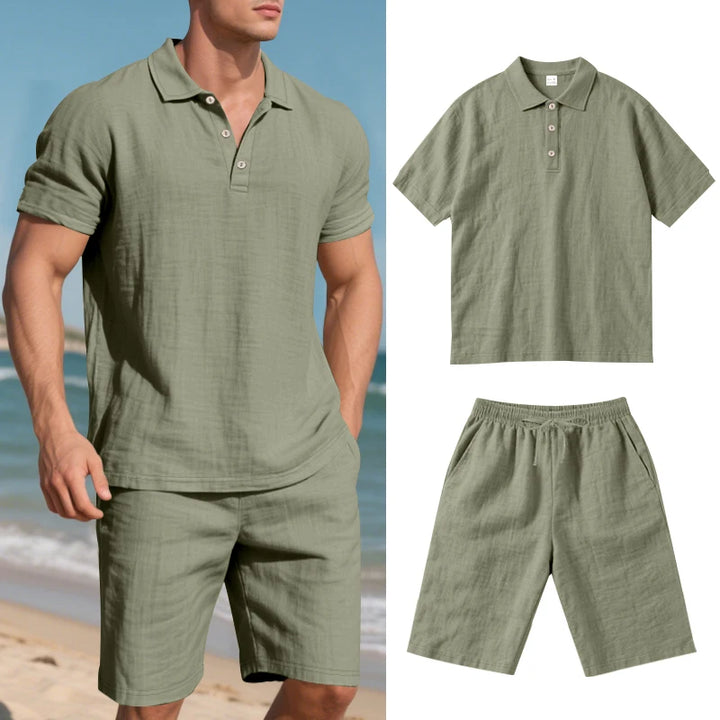 NOVA | Men's Natural Fabric Cotton-Linen Set

