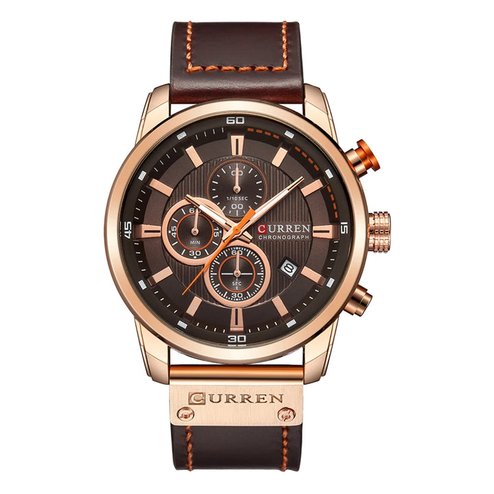 NOVA | Men's Quartz Chronograph Watch with Leather Band

