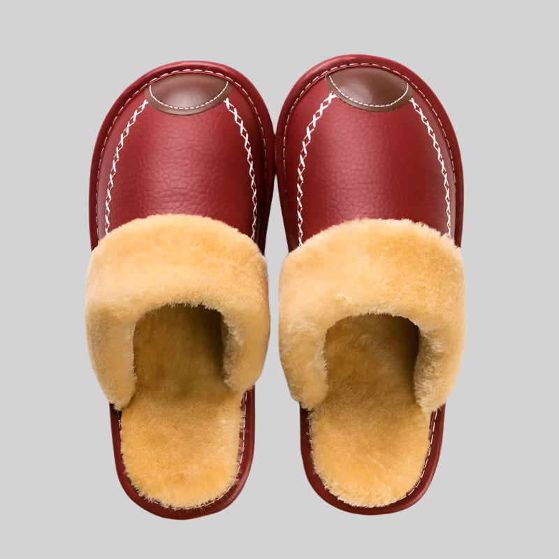 NOVA | Men's Soft Leather Slippers for Cold Weather