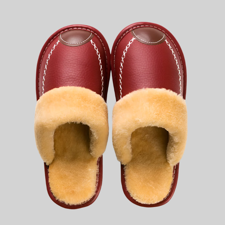NOVA | Men's Soft Leather Slippers for Cold Weather