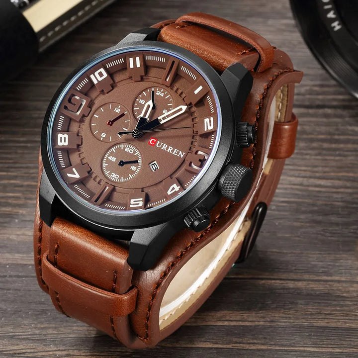 NOVA | Men's Sport Quartz Leather Watch Front View