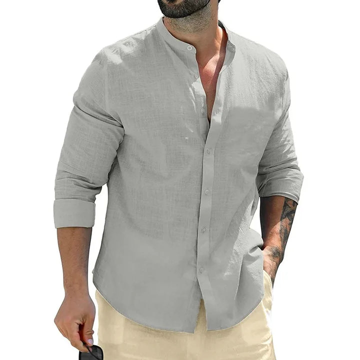 NOVA | Men’s Stand Collar Cotton Shirt
