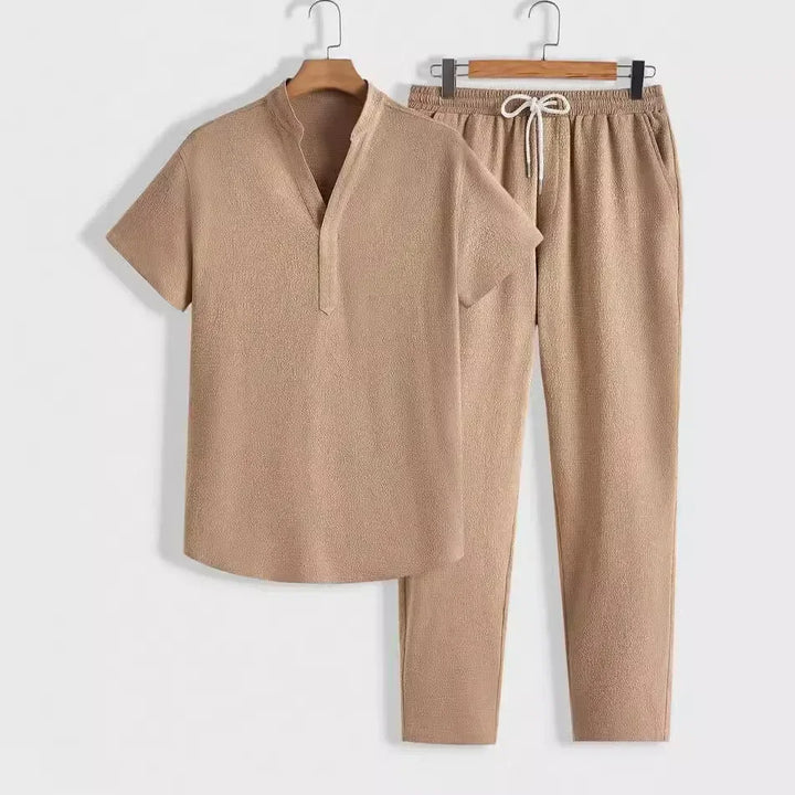NOVA | Men's Summer Casual Suit Set – Short Sleeve & Trousers

